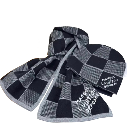 LV Damier Heritage Beanie/Scarf Set