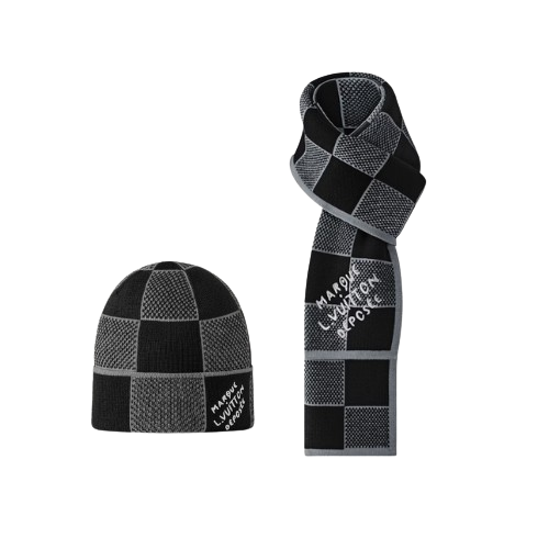 LV Damier Heritage Beanie/Scarf Set