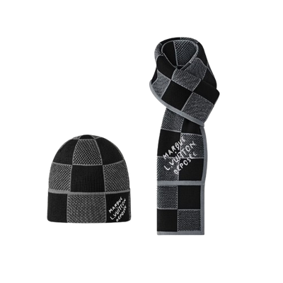 LV Damier Heritage Beanie/Scarf Set