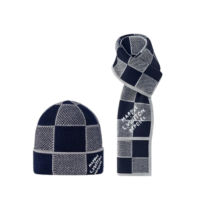 LV Damier Heritage Beanie/Scarf Set