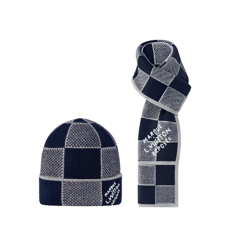 LV Damier Heritage Beanie/Scarf Set