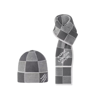 LV Damier Heritage Beanie/Scarf Set